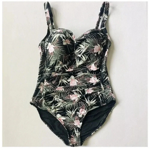 Nip Tuck Fern Gully Tummy Control Floral One-piece Swimsuit Women's S-M - Picture 8 of 9